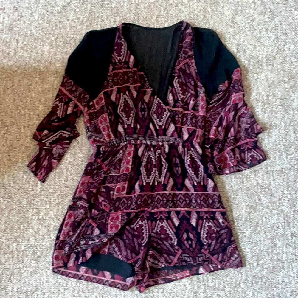 BCBGeneration Flowy Long-sleeved Romper